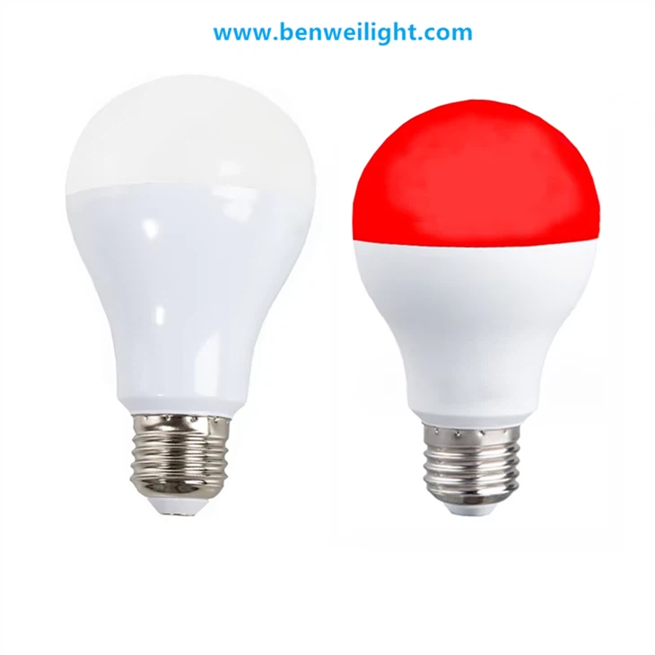 Red LED bulb, 60W equivalent, A19 E26 base, for December Christmas. high quality