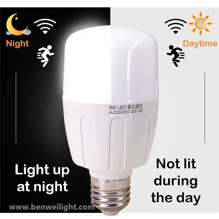 Radar motion sensor bulb, adjustable detection range, 12W (equivalent to 100W) best
