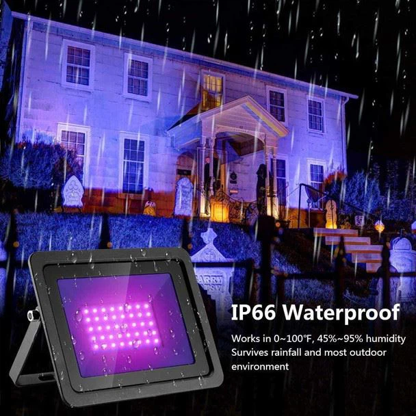 150W svart lys, 2 pakke LED-svarte lys med plugg og bryter