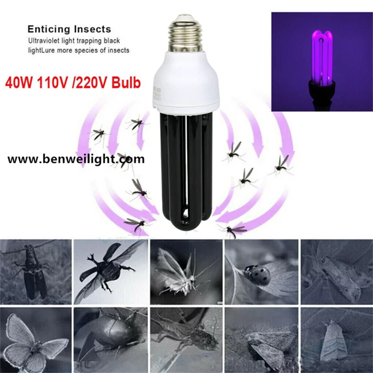 UV-lyspære Energisparende 30W 220V Ultrafiolett fluorescerende svartlys