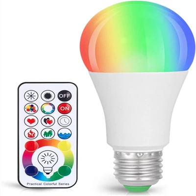 RGB LED lyspære E27 Fargeskiftende lyspære