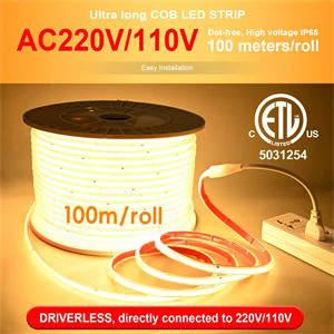 SL10-12V Hvit LED Strip Lys 1000 Lumen/m IP65